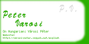 peter varosi business card