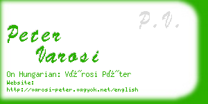 peter varosi business card